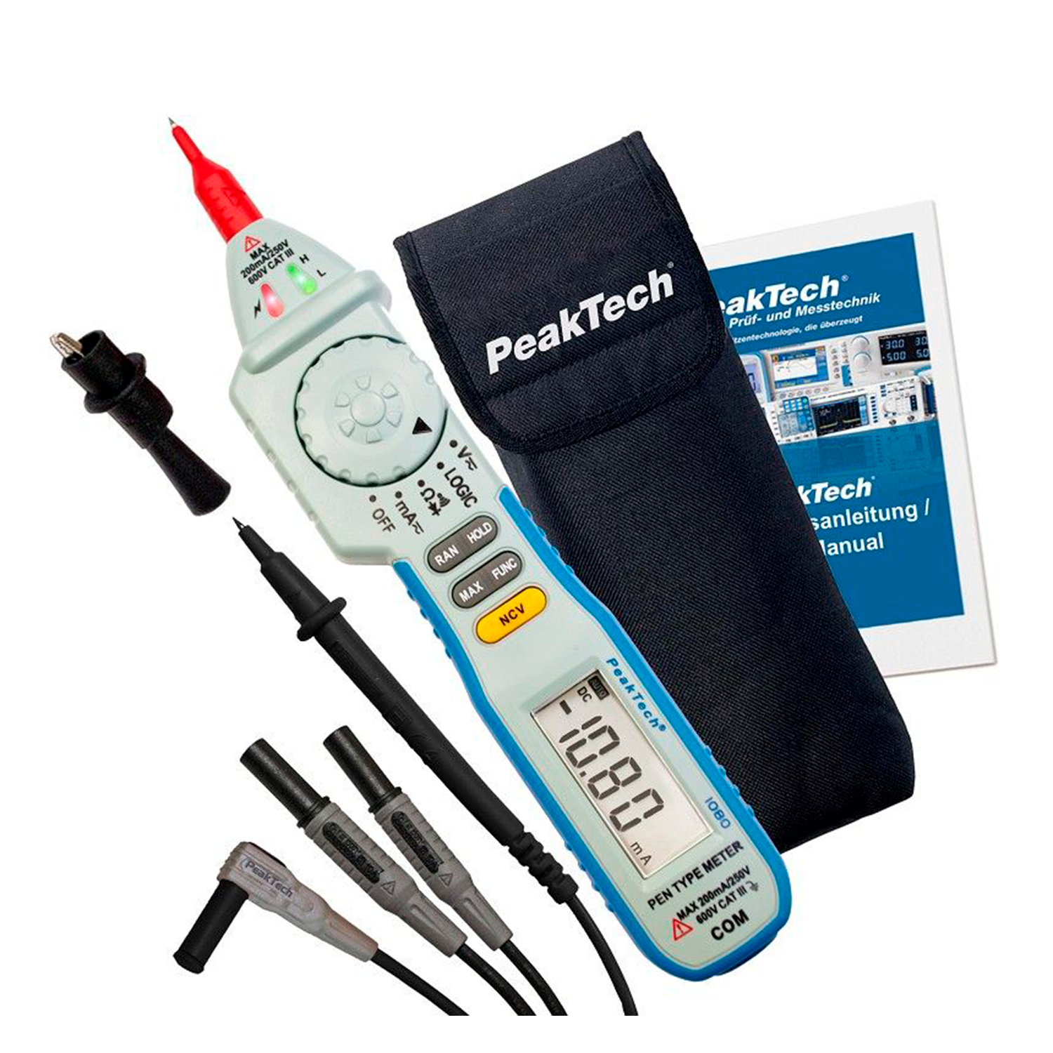 Descubre el PeakTech® P 1080: Multímetro digital con pantalla LCD de 2000 dígitos para mediciones de hasta 600V - Image 3