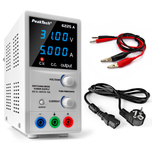 PeakTech® P 6225 A: Fuente de Alimentación Digital de 0-30V y 0-5A, Alto Rendimiento - INLAB