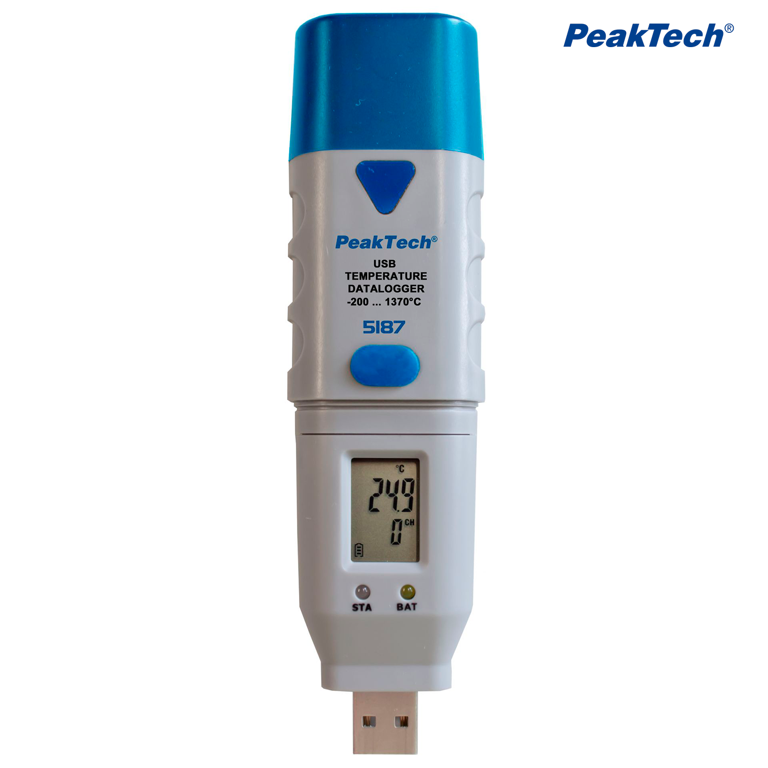 PeakTech P 5187 Datalogger USB Tipo K de Temperatura, 32000 Puntos