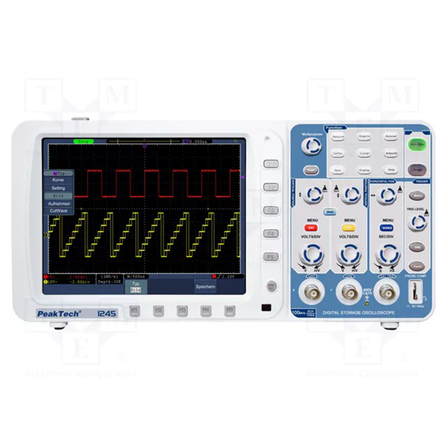 PeakTech P 1245 Osciloscopio Almacenaje Digital 100 MHz/2CH 1GS/s - Image 2