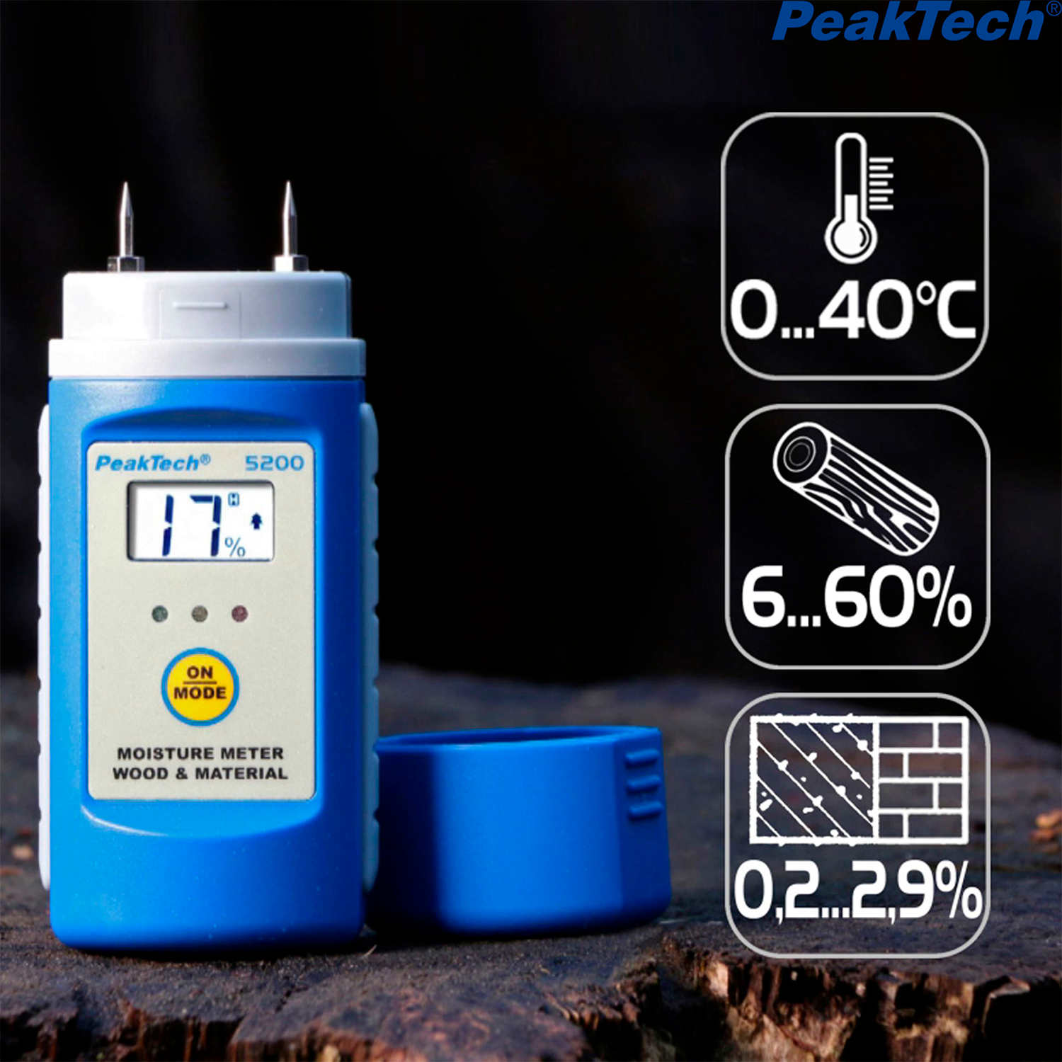 PeakTech P 5200 Medidor de Humedad en Madera y de Material - Image 4
