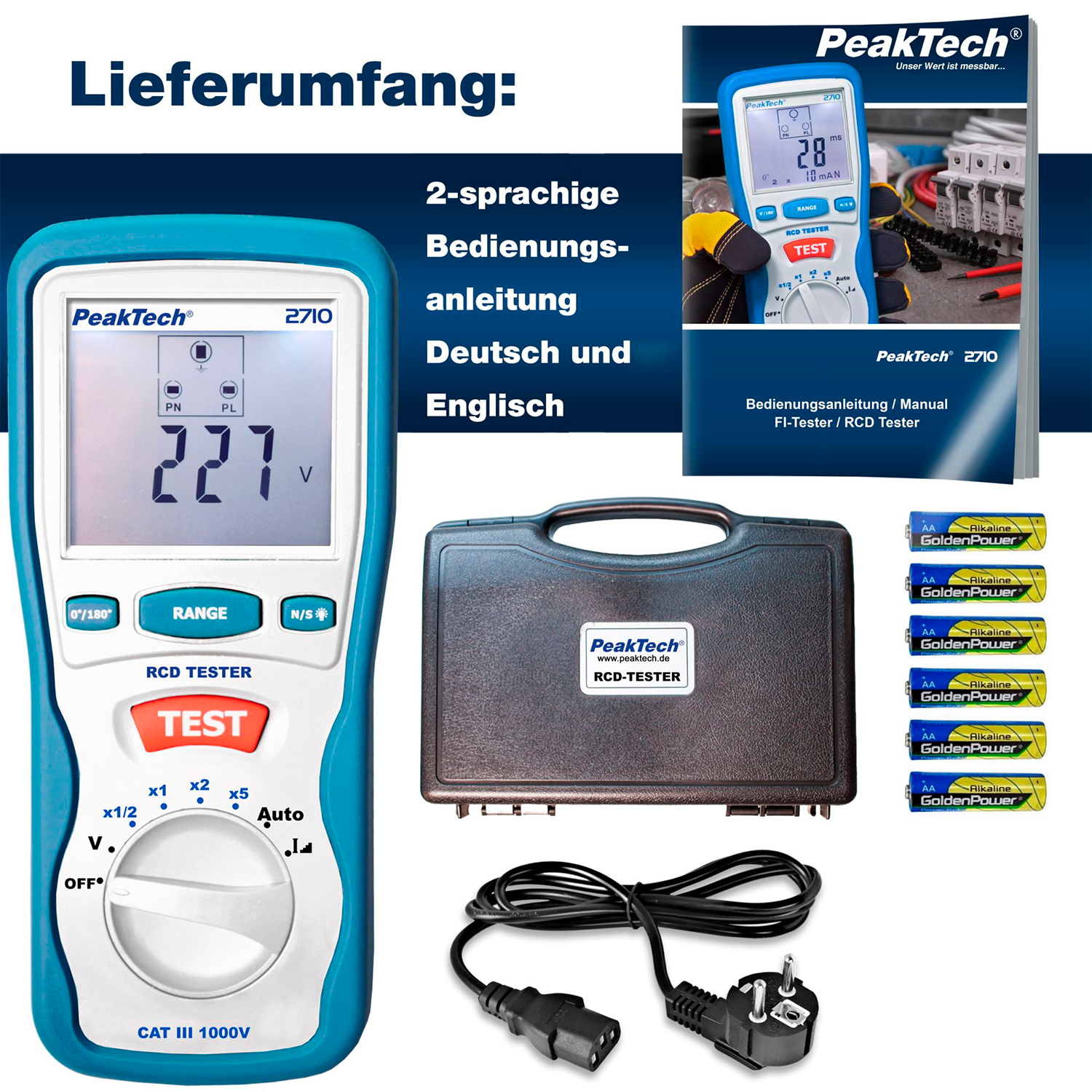 PeakTech® P 2710 Medidor RCD Digital - Image 2