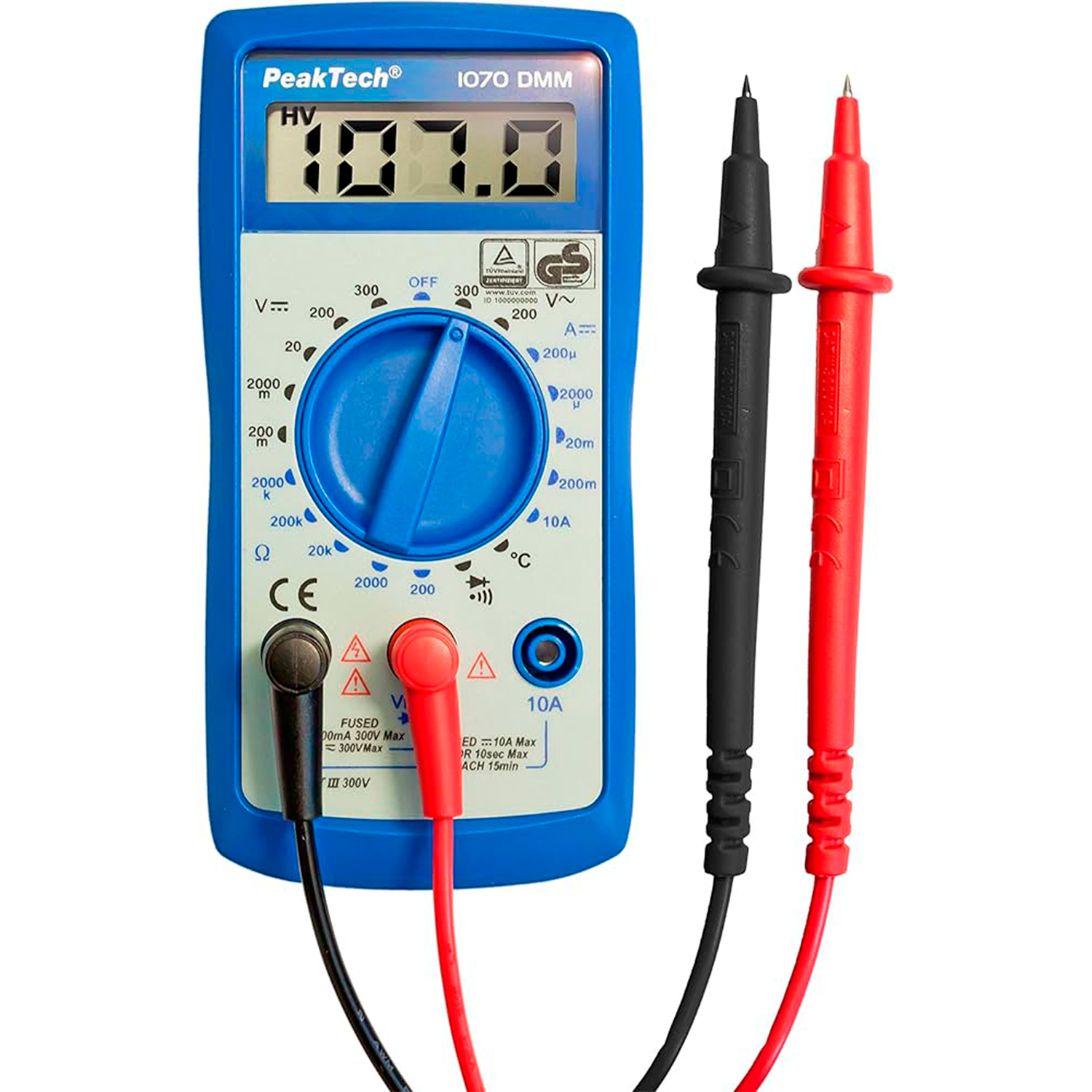 PeakTech P 1070 Multímetro Digital AC/DC 300V, LCD 2000 dígitos - Image 2