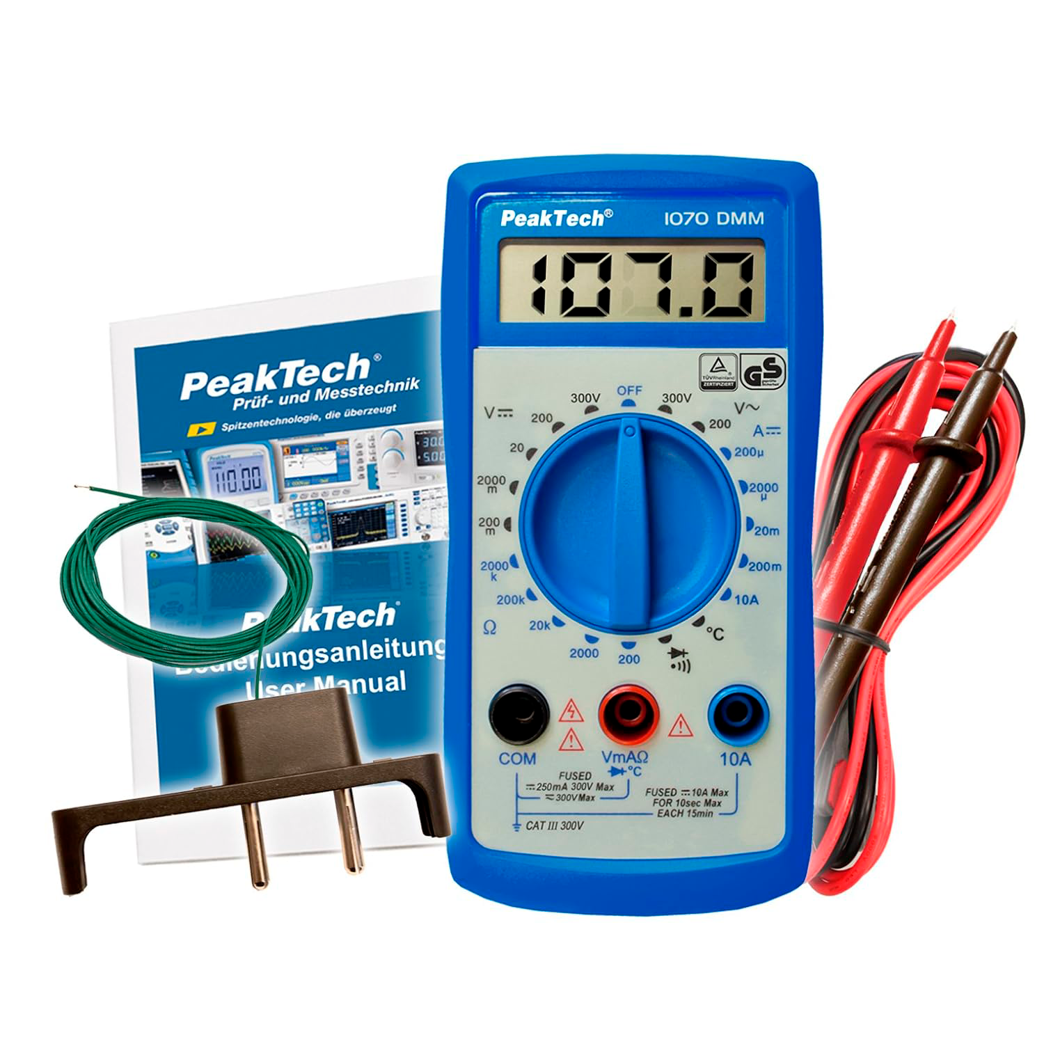 PeakTech P 1070 Multímetro Digital AC/DC 300V, LCD 2000 dígitos - Image 3