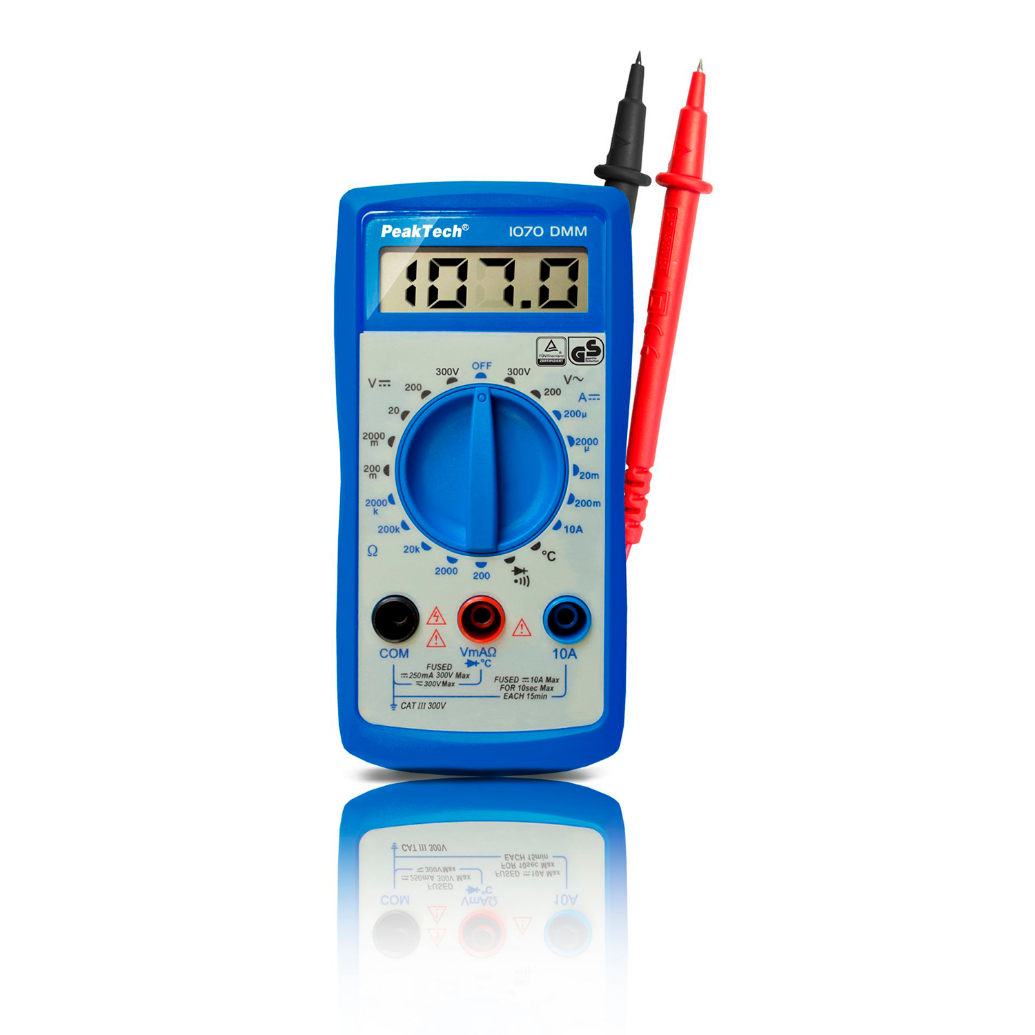 PeakTech P 1070 Multímetro Digital AC/DC 300V, LCD 2000 dígitos