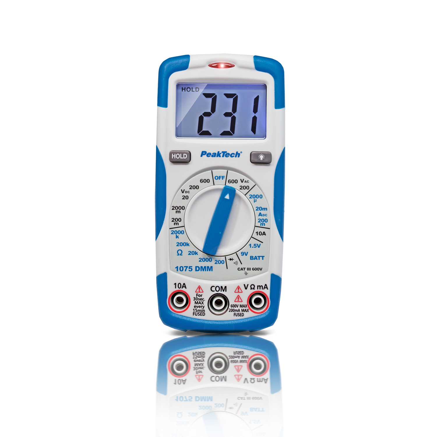 PeakTech P 1075 Multímetro Digital AC/DC 600V, LED 2000 dígitos