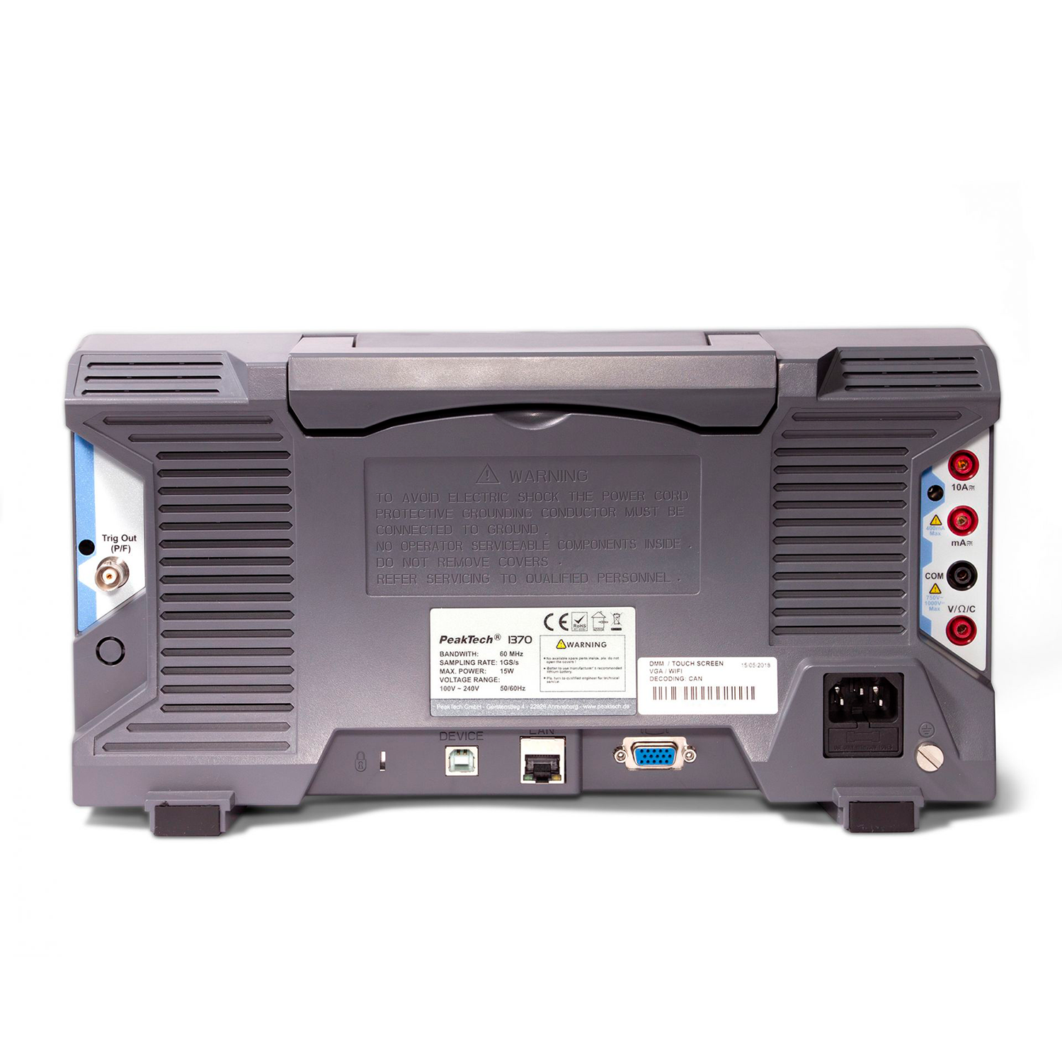 PeakTech P 1370 Osciloscopio de Pantalla Táctil, 4ch 60MH/z 1GS/s - Image 2