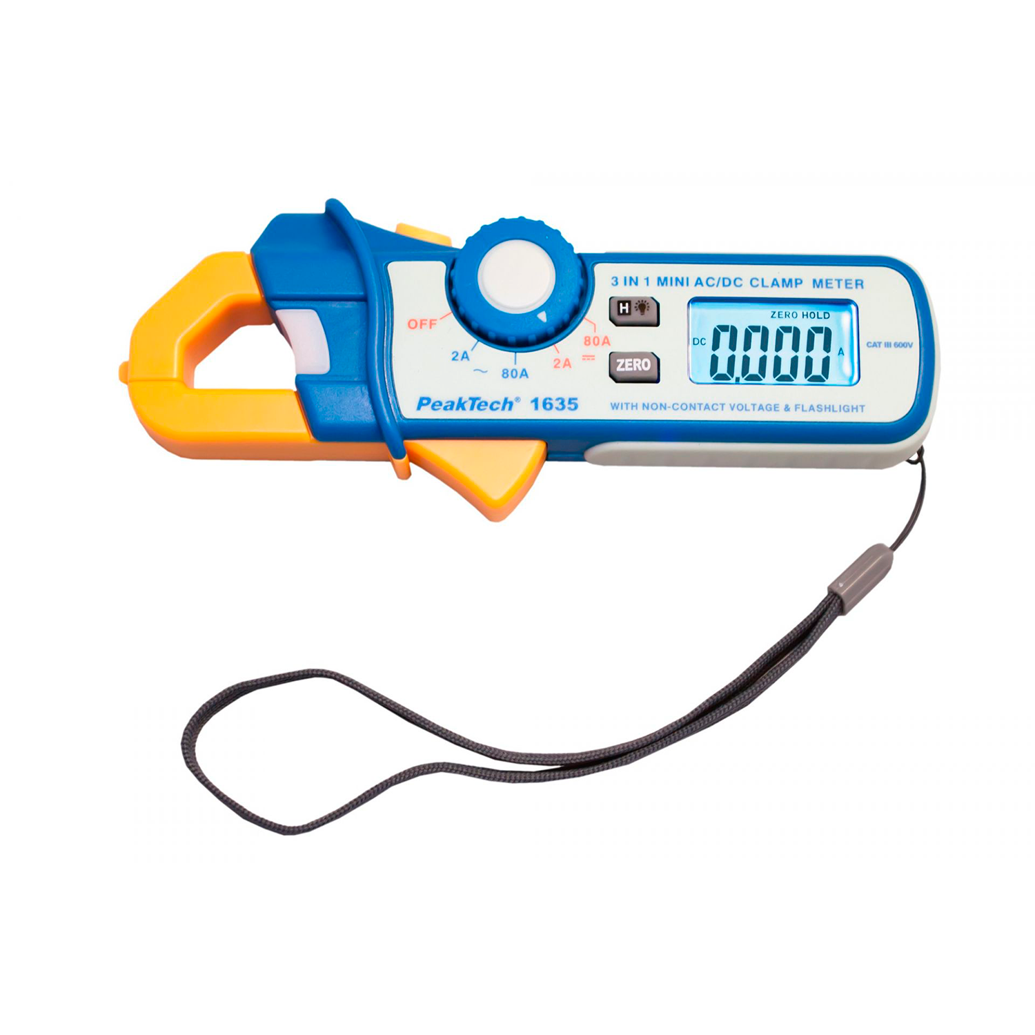 PeakTech P 1635 Pinza Corrientes Fuga 2/80 A AC/DC resolución 1mA