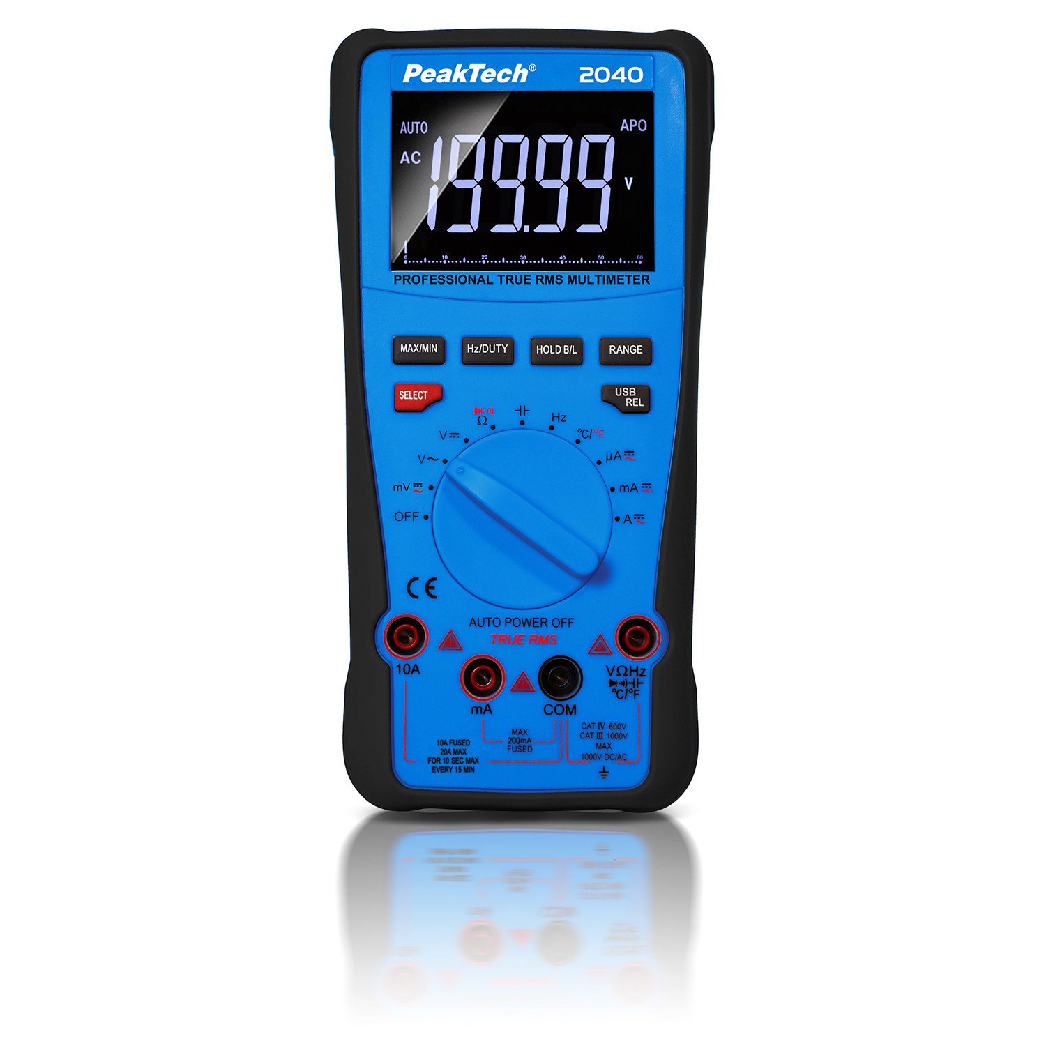 PeakTech P 2040 Multímetro Digital TrueRMS 1000V 20000 Counts-USB