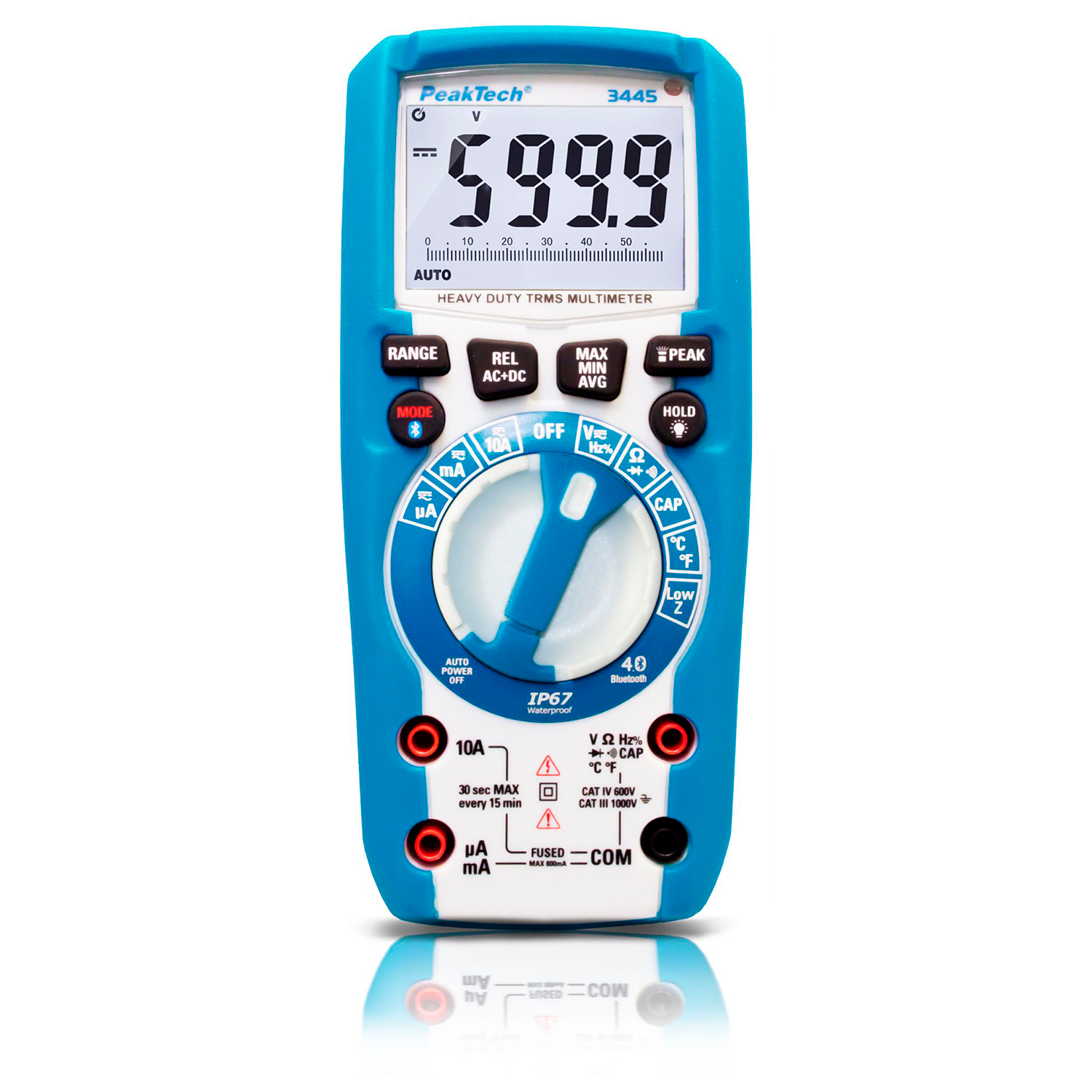PeakTech P 3445 Multímetro Digital 6000 cuentas TRMS, IP67, BT