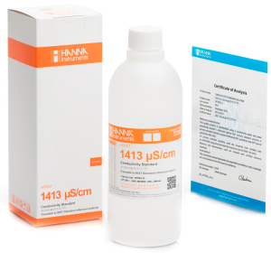 HANNA Instrument HI 7031L/C - Solución de calibración de conductividad 1413 μS/cm, botella 500 ml